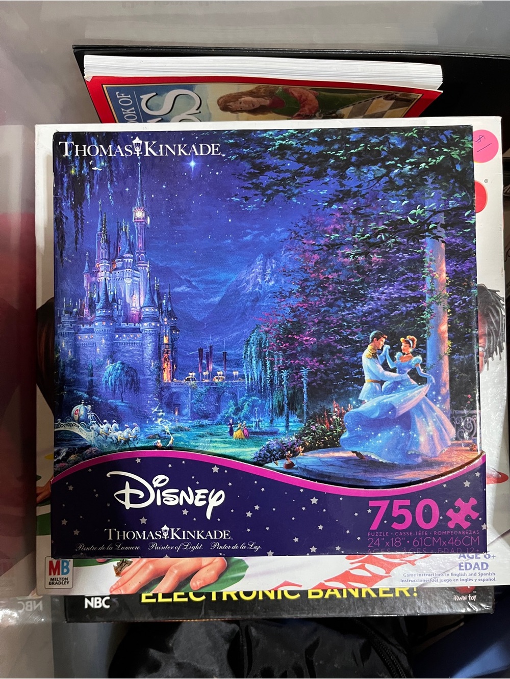 Thomas Kinkade Cinderella Twilight Castle in Blue and Purple